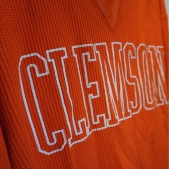 Pressbox Clemson Tigers Surf Southdown Waffle-Knit thermal Tri-blend womens ls - Picture 5 of 9